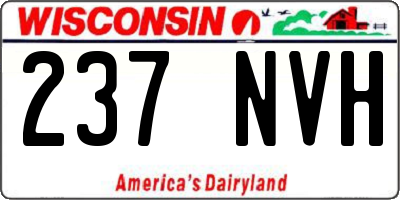 WI license plate 237NVH