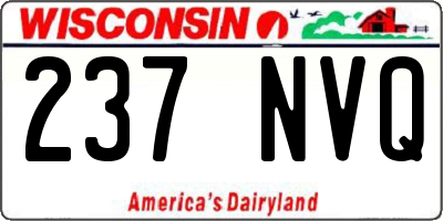 WI license plate 237NVQ