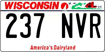 WI license plate 237NVR