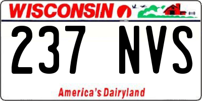 WI license plate 237NVS