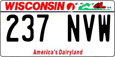 WI license plate 237NVW