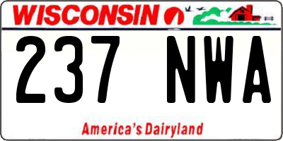 WI license plate 237NWA