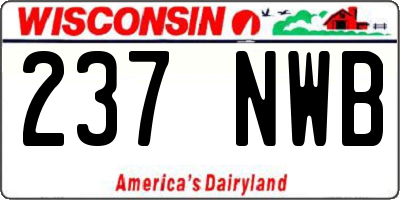 WI license plate 237NWB
