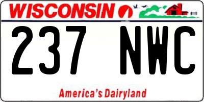 WI license plate 237NWC