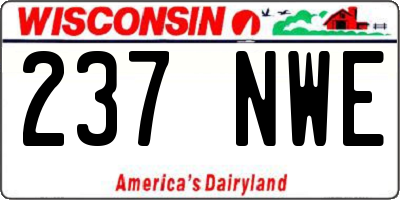 WI license plate 237NWE