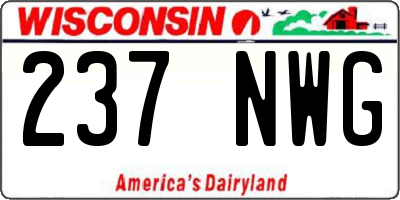 WI license plate 237NWG