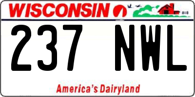 WI license plate 237NWL