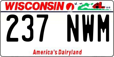 WI license plate 237NWM