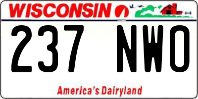 WI license plate 237NWO