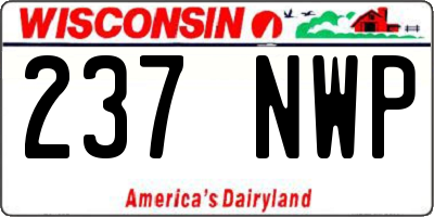 WI license plate 237NWP