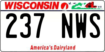 WI license plate 237NWS