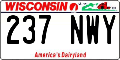 WI license plate 237NWY