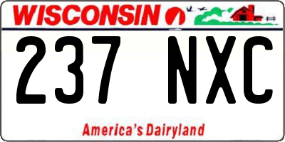 WI license plate 237NXC