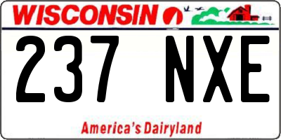 WI license plate 237NXE