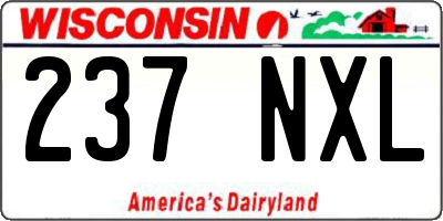 WI license plate 237NXL