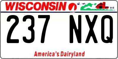 WI license plate 237NXQ