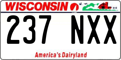 WI license plate 237NXX