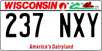 WI license plate 237NXY