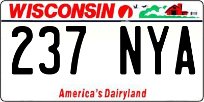WI license plate 237NYA