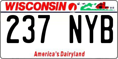 WI license plate 237NYB