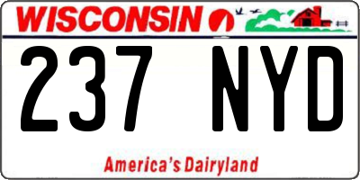 WI license plate 237NYD