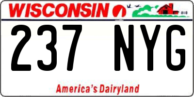 WI license plate 237NYG