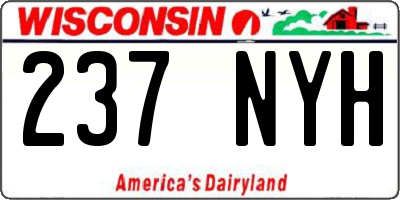 WI license plate 237NYH