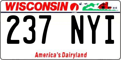 WI license plate 237NYI