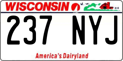 WI license plate 237NYJ