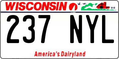 WI license plate 237NYL