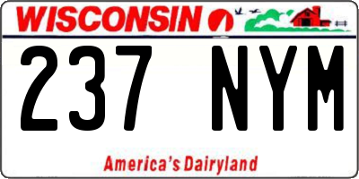 WI license plate 237NYM