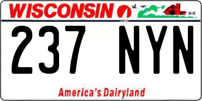 WI license plate 237NYN