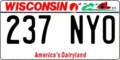 WI license plate 237NYO
