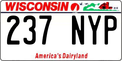 WI license plate 237NYP