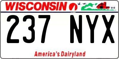 WI license plate 237NYX