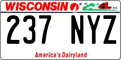 WI license plate 237NYZ