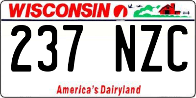 WI license plate 237NZC