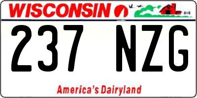 WI license plate 237NZG