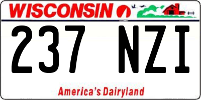 WI license plate 237NZI