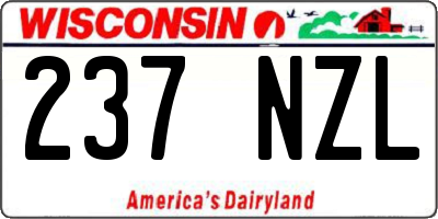 WI license plate 237NZL