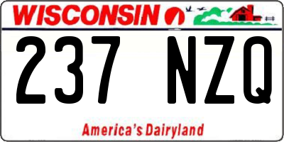 WI license plate 237NZQ