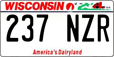 WI license plate 237NZR