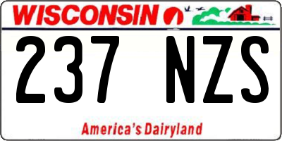 WI license plate 237NZS