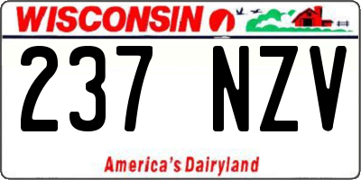 WI license plate 237NZV