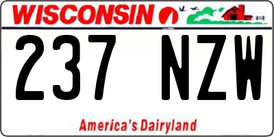 WI license plate 237NZW