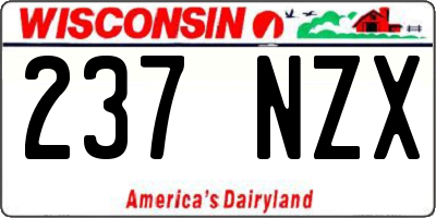 WI license plate 237NZX