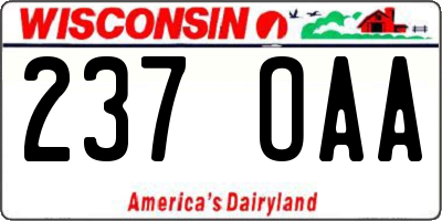 WI license plate 237OAA