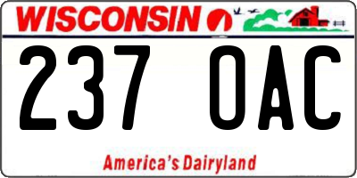 WI license plate 237OAC