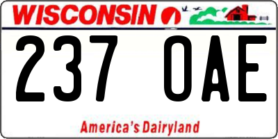 WI license plate 237OAE