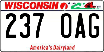 WI license plate 237OAG